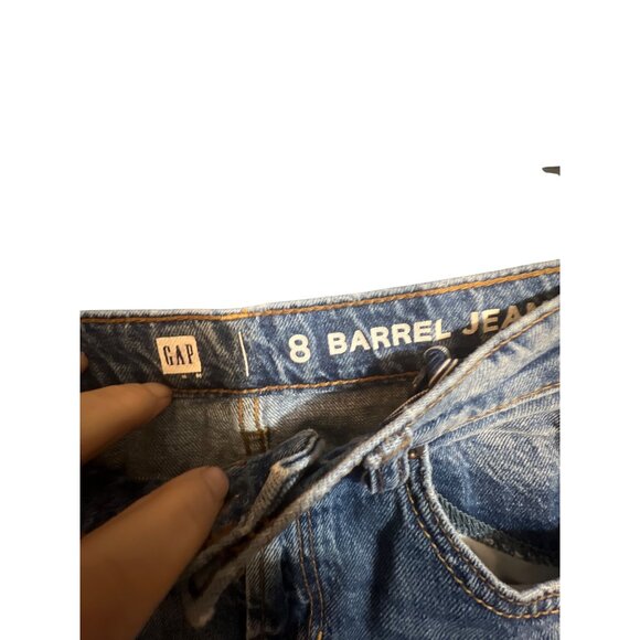 Gap Girls Barrel Jeans Size 8 Light Wash Denim Comfortable Fit - Picture 3 of 3